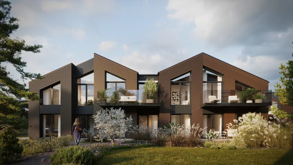 RITMAI apartamentų kvartalo Kunigiškiuose eksterjero vizualizacija.